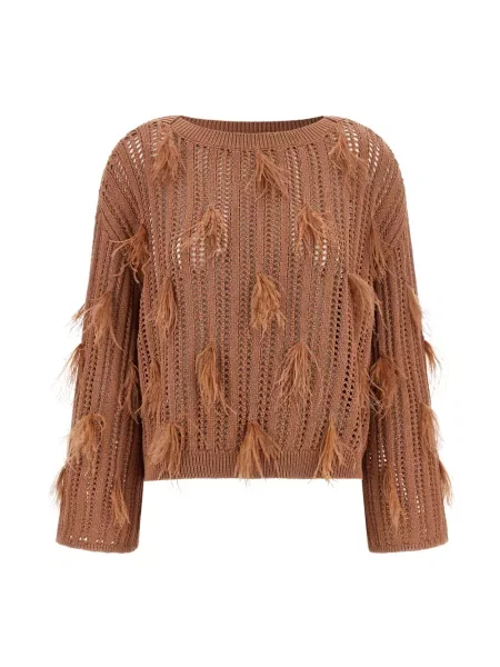 Dzianinowy sweter Twinset pomarańczowy