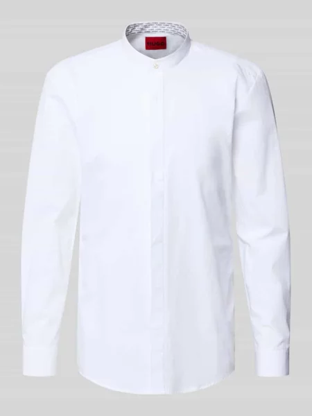 Hugo Koszula Kaleb Slim Fit Z Stójką weiss biała