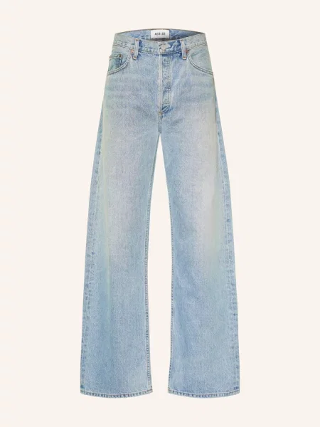 Agolde Jeansy Afton Jean O Kroju Regular Fit blau