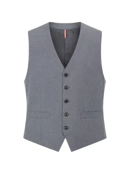 Vestă Thom Browne din țesătură twill gri