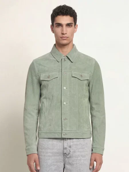 Allsaints Kožená Bunda Chaiyo mátová