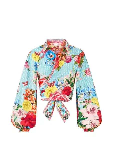 Koszula Camilla kopertowa niebieska