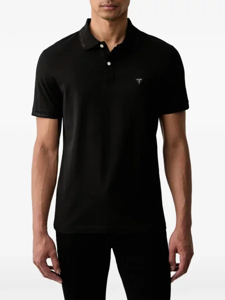 Scurt tricou polo Guess cu imagine negru