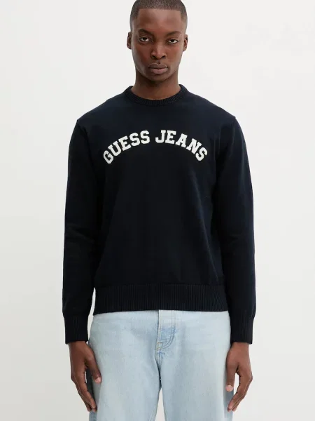 Пуловер Guess Jeans тъмносиньо