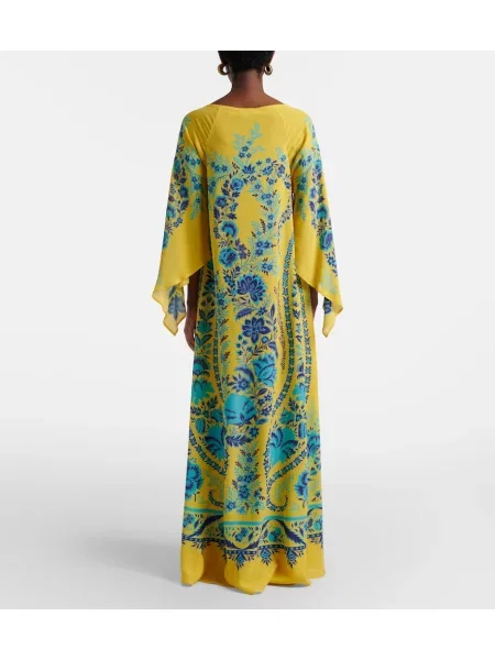 Rochie maxi Etro cu model floral galben