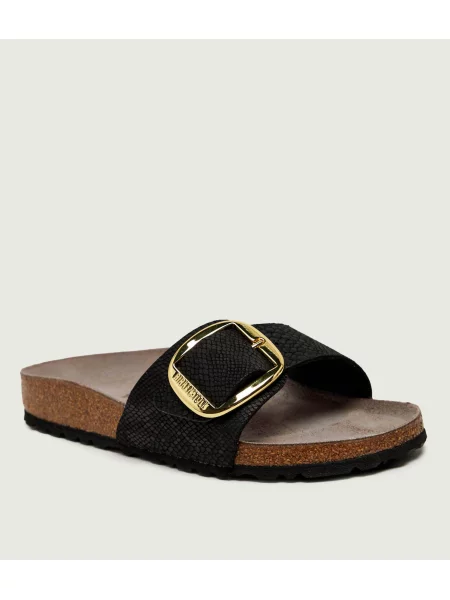 Birkenstock Șlapi Madrid Big Buckle | piele întoarsă | narrow fit negru