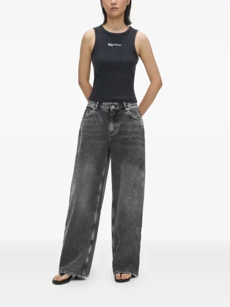 Široke traperice Karl Lagerfeld Jeans siva