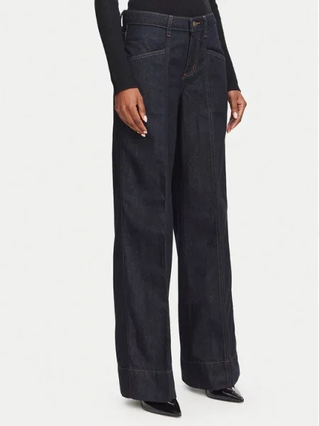 Guess Jeans Jeans hlače Mornarsko Wide Leg modra