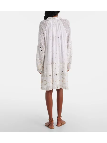 Rochie Juliet Dunn cu broderie alb