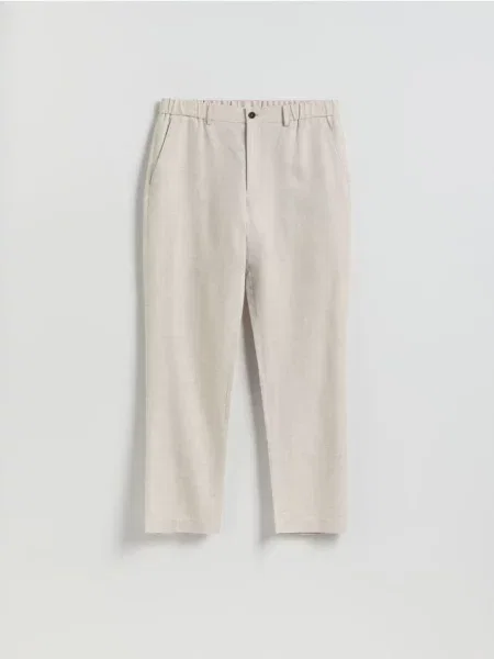 Reserved Pantaloni chino regular cu adaos de in bej