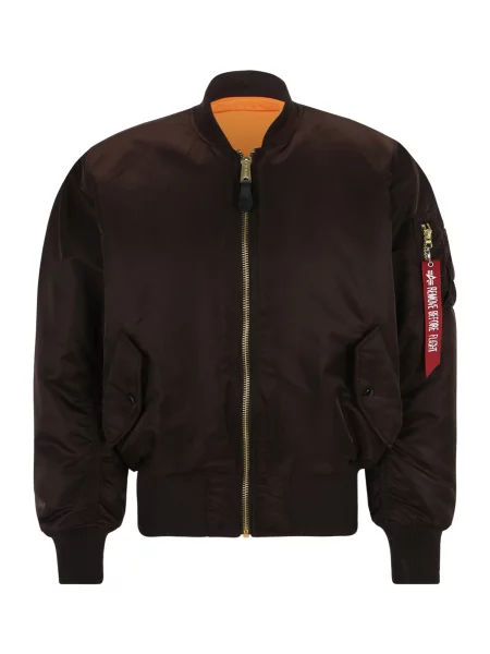 ALPHA INDUSTRIES Prehodna jakna temno rjava / oranžna / ognjeno rdeča bela