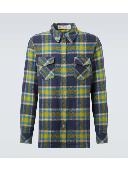 Kašmírová kostkovaná košile God's True Cashmere modrá