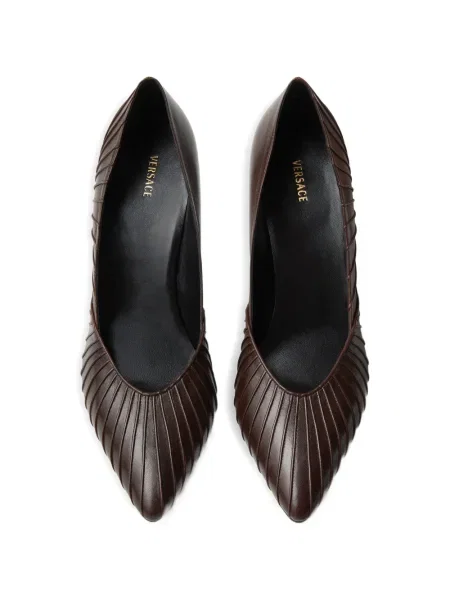 Pantofi cu toc Versace din piele maro