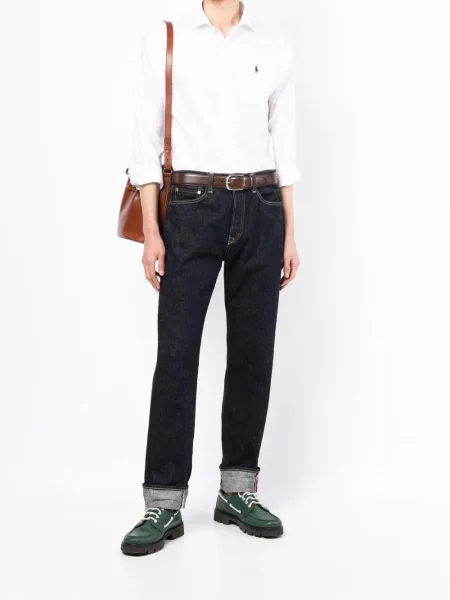Pruhované tenisky Polo Ralph Lauren s kulatým výstřihem černé