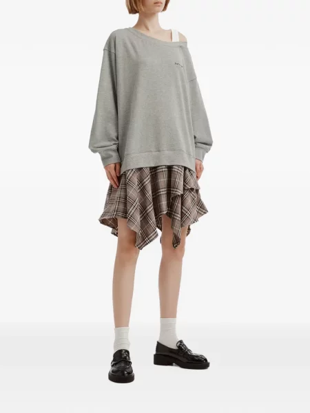 Rochie midi Tout A Coup în carouri gri