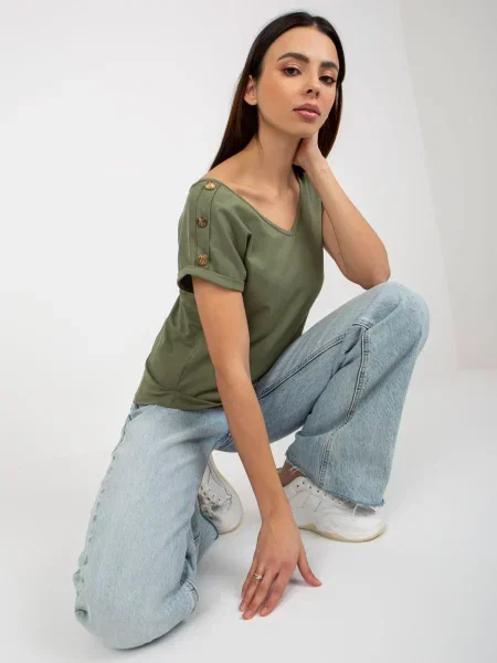 Bluzka Och Bella khaki