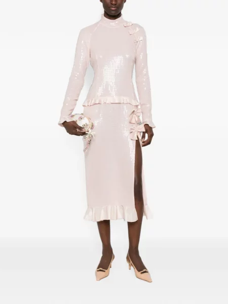 Rochie midi Alessandra Rich cu paiete roz