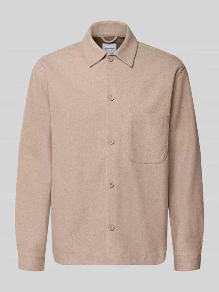 Koszula o kroju regular fit w koszulowym stylu z kołnierzykiem typu kent model REGENT' Jack & Jones beżowa