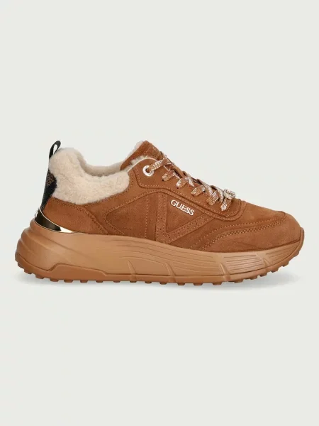 Guess sneakers γυναικεία σουέτ καφέ