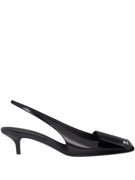 Pantofi cu toc Courreges din piele slingback negru