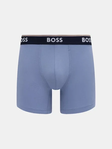 BOSS boxerky pánske s bavlnou BoxerBr 3P Power Des modrá