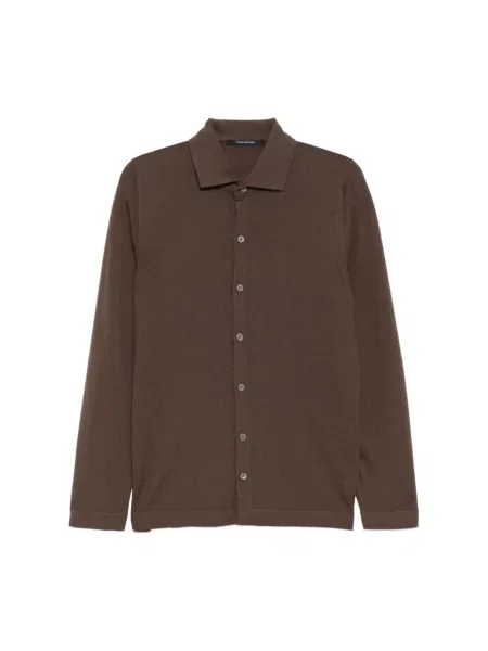 Dzianinowy sweter Tagliatore brązowy