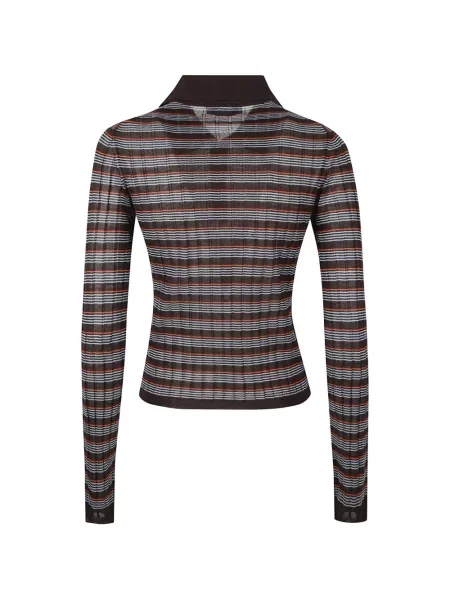Tricou polo Prada de mătase maro