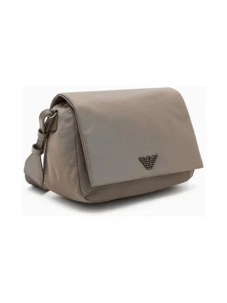 Torebka crossbody Emporio Armani z logo beżowa