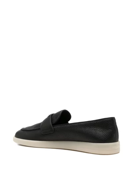 Pantofi loafer Prada cu autograf negru
