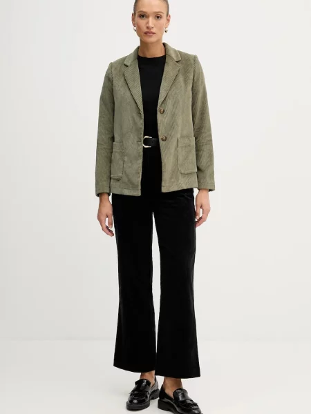 Вельветовий піджак United Colors of Benetton однобортний однотонний зелений