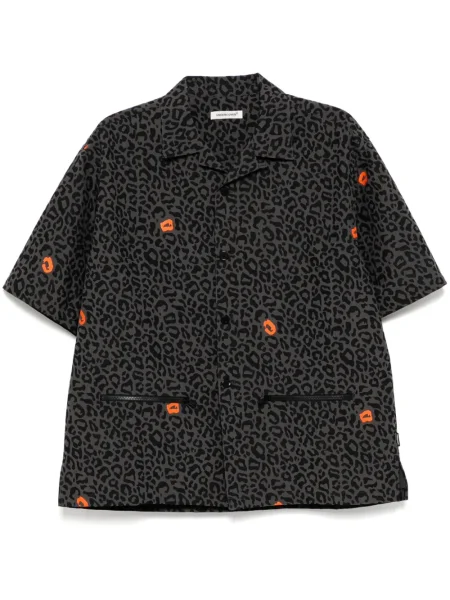 Cămașă Undercover cu imagine cu model leopard gri
