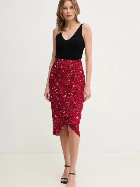 Спідниця Pepe Jeans CLAU midi пряма червоний