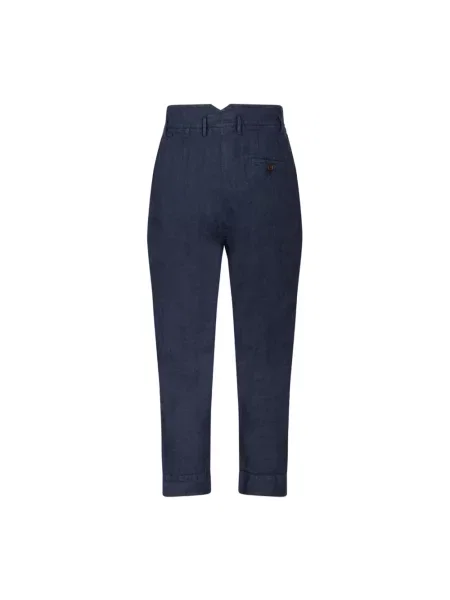 Lniane spodnie Vivienne Westwood niebieskie