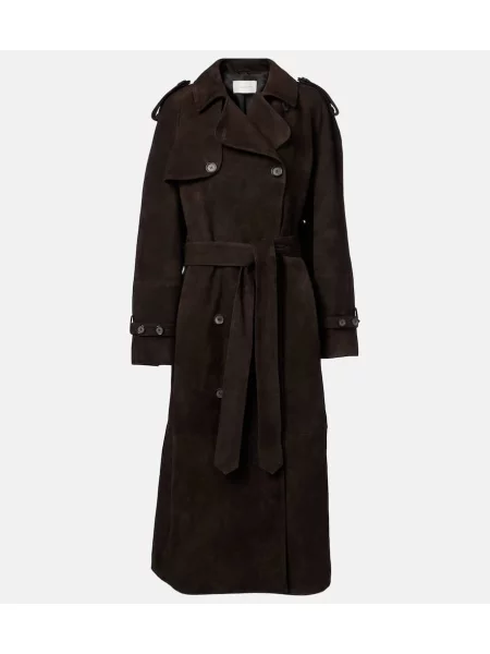 Trenci Magda Butrym din piele de căprioară maro