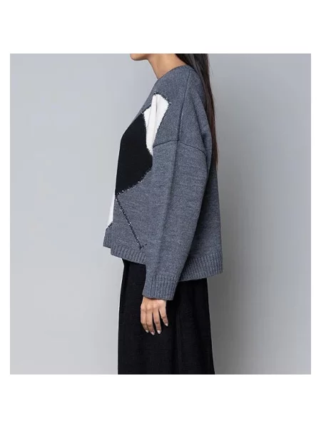Dzianinowy sweter Kaos szary