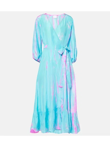 Svilena odgovarati maksi haljina Anna Kosturova plava