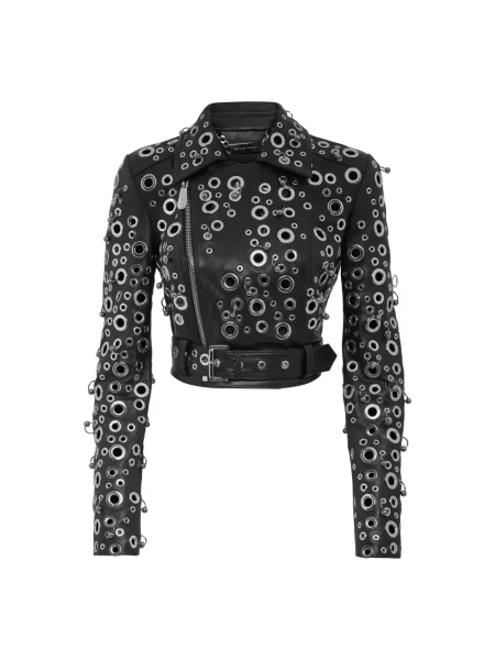 Kurtka skórzana Philipp Plein czarna