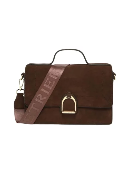 Torebka crossbody Etrier zamszowa brązowa