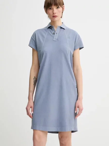 G-Star Raw sukienka mini prosta niebieski