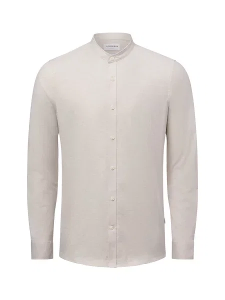 Lindbergh koszula casual Mężczyźni Slim Fit jednolity S beżowy