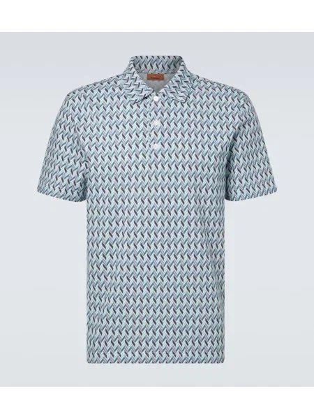 Tricou polo Missoni albastru