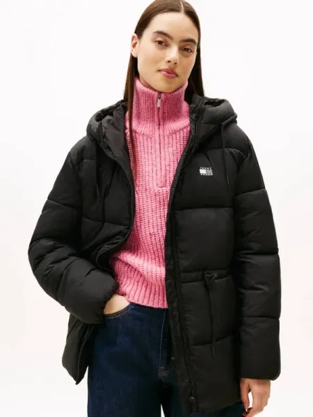 Tommy Jeans Téli dzseki szürke fehér fekete