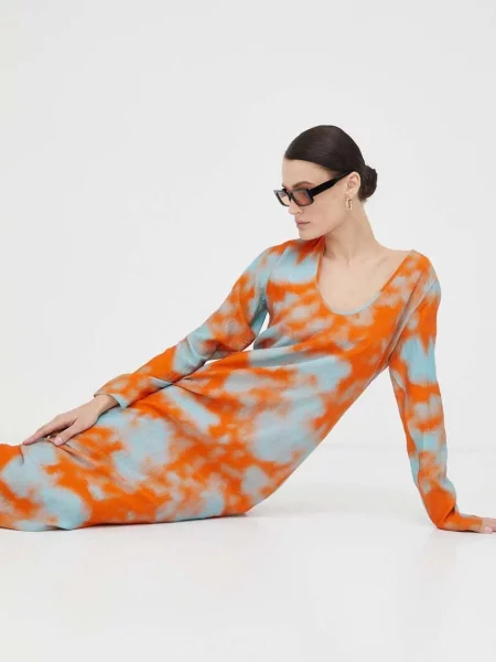 Samsoe Samsoe rochie maxi drept portocaliu