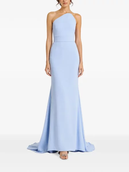 Rochie maxi Solace London cu un umăr gol albastru
