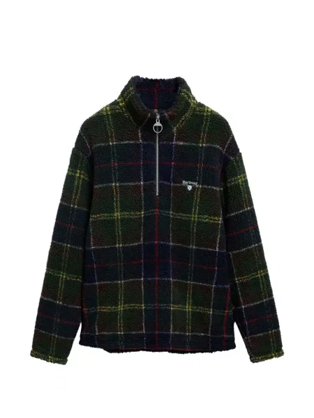 Hanorac din fleece Barbour din fleece în carouri albastru
