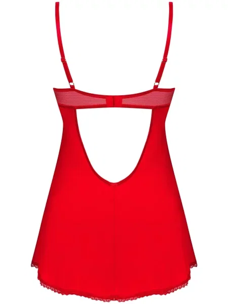 Комплект: пеньюар и трусики Комплект_Obsessive_Ingridia_chemise червоний