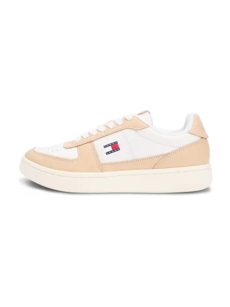 Sneakerși Tommy Jeans retro alb