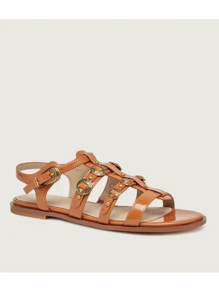 Pinko Sandale Milly 07 cu adaos de piele maro