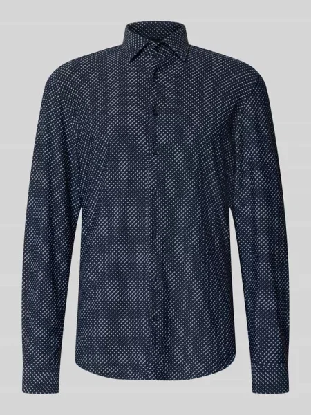 Koszula o kroju slim fit biznes z kołnierzykiem typu kent Jake*s granatowa
