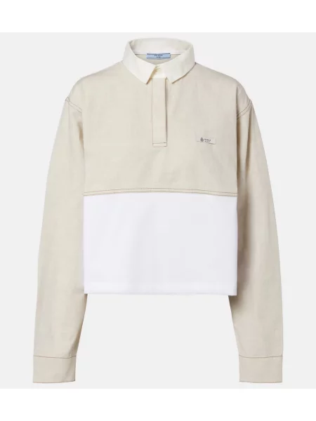 Tricou polo Prada de in bej